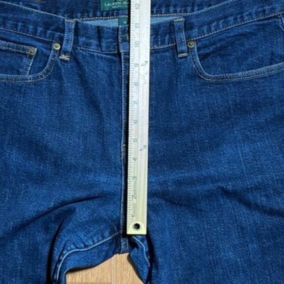 Lauren Ralph Lauren Stretch Blue Denim High Waisted Bootcut Jeans Size 14 - Picture 7 of 14